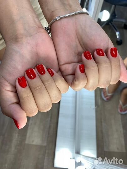 Маникюр с покрытием шеллак, снятие, педикюр гель