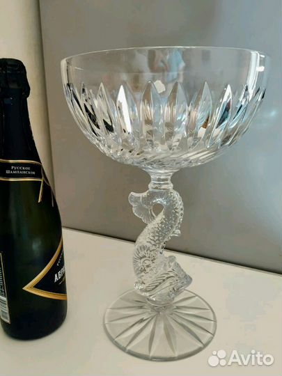 Ваза на ножке, фруктовница хрустальная