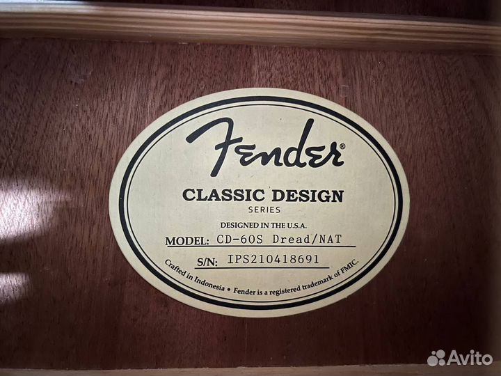 Гитара Fender CD-60s Dread, Nat WN