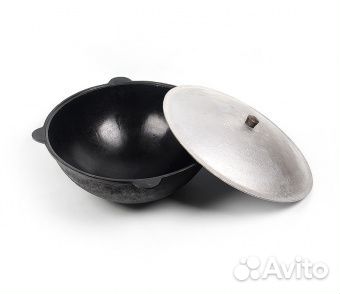 Казан наманган чугунный с крышкой 12л