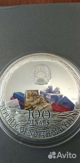 100 денаров 2019 г. Македония.Серебро