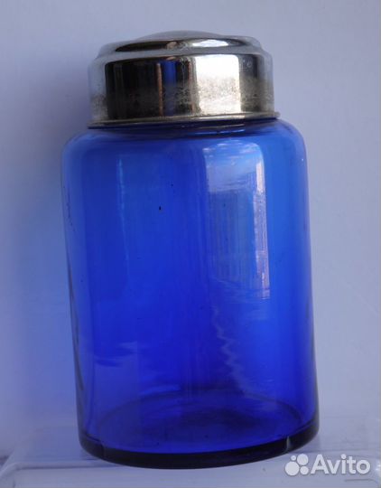 Чайница синего стекла