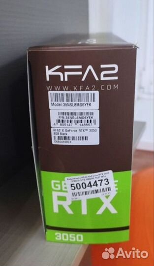 Видеокарта KFA2 GeForce RTX3050 X Black 8 гб