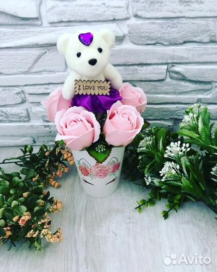 Букеты из мыльных роз