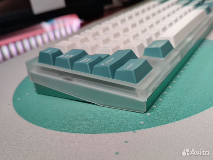 Qk60 green клавиатура и коврик