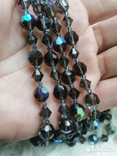 Бусы горный хрусталь