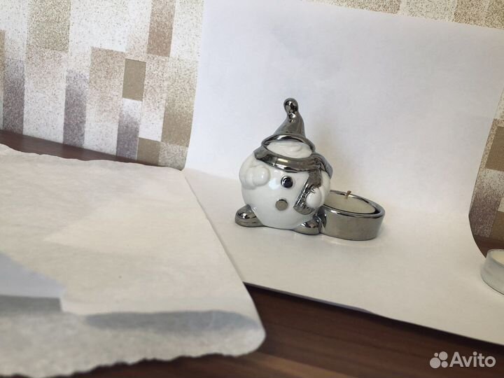 Подсвечник снеговик новогодний