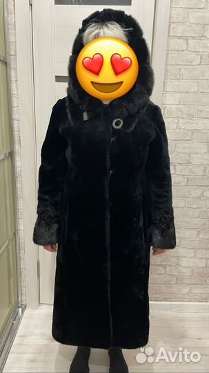 Шуба мутоновая с норкой