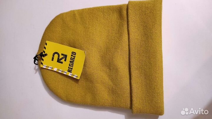 Шапка бини горчичная