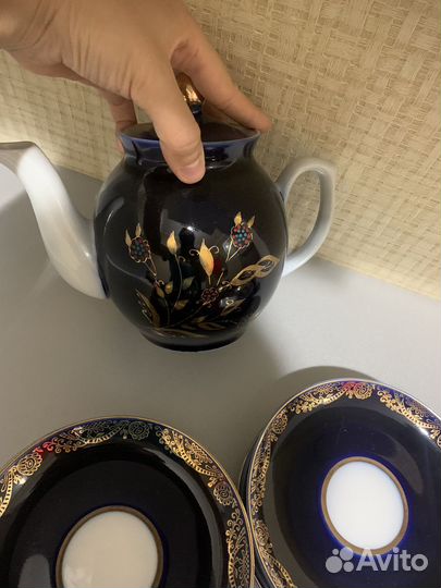 Чайный сервиз лфз кобальтовая сетка