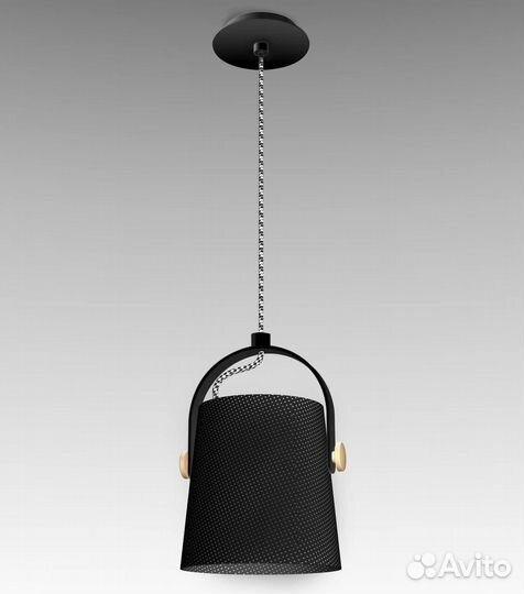 Люстра подвесная металл и текстиль лофт