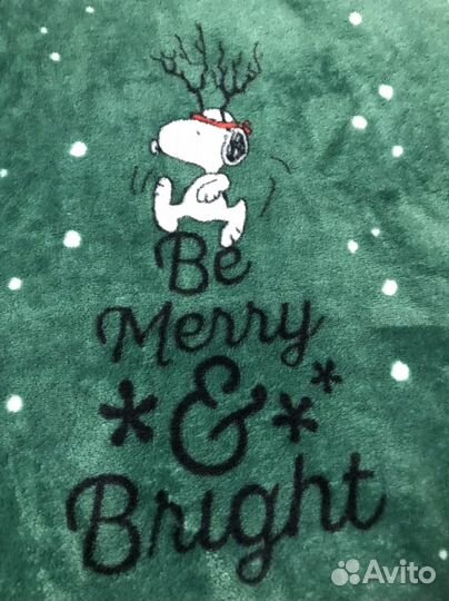 Плед новый с надписью «Будь счастлив»