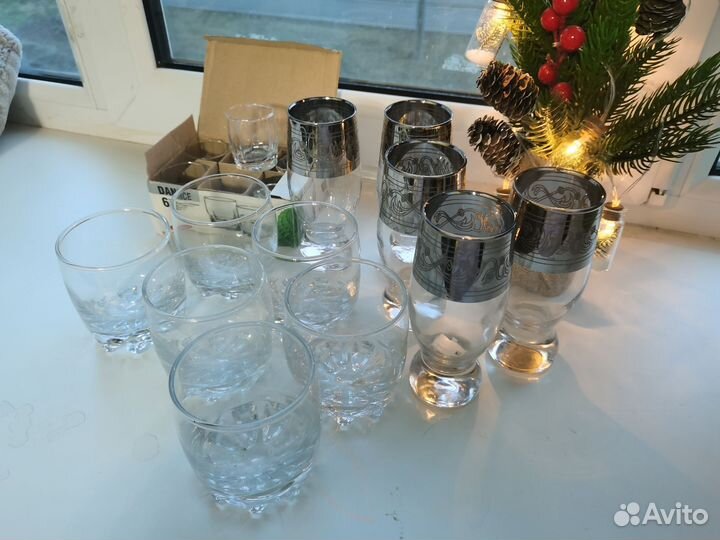 Бокалы, стаканы, фужеры, рюмки-новые