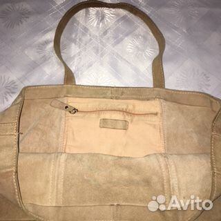 Mango Сумка женская, натуральная замша, большая