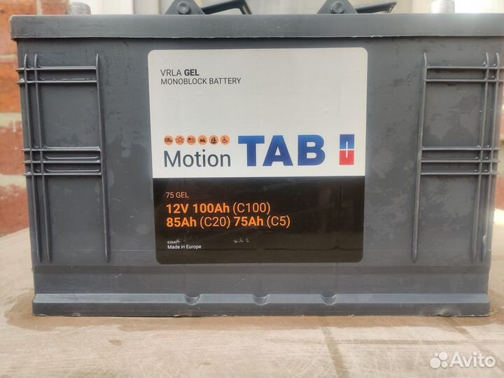Аккумулятор гелевый тяговый TAB Motion Gel12V 75Ah