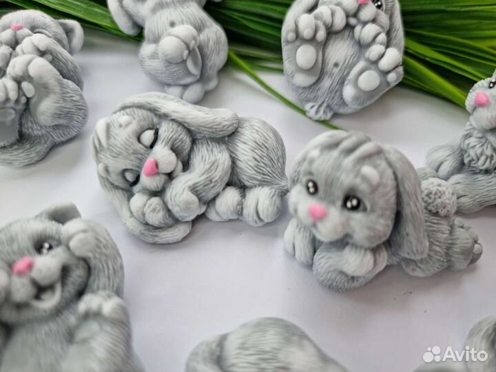 Мыло ручной работы/ зайчик/ котёнок/ подарок