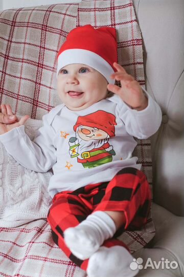 Костюм на малыша новогодний хлопок 62, 68, 74 р-ры