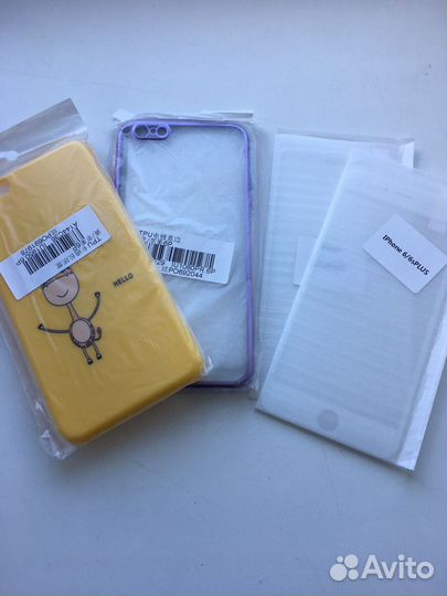 Чехлы + защитные стекла на iPhone 6 plus