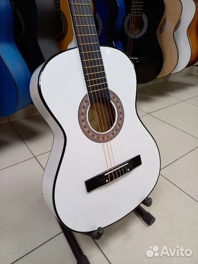 Белая Классическая гитара Новая глянец
