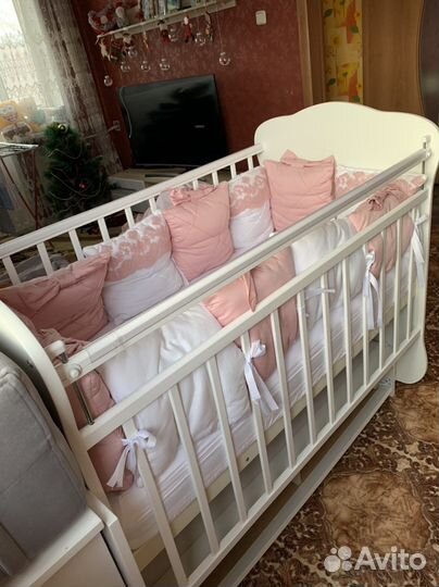 Детская кровать маятник+матрас