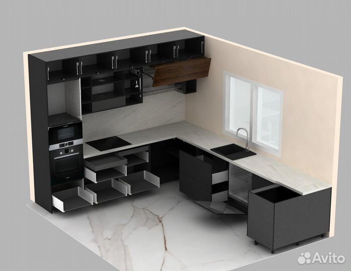 Дизайн-проект корпусной мебели кухня гардероб шкаф