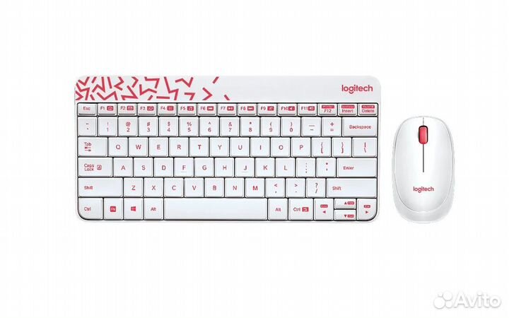 Комплект клавиатура + мышь Logitech MK240 Nano, wh