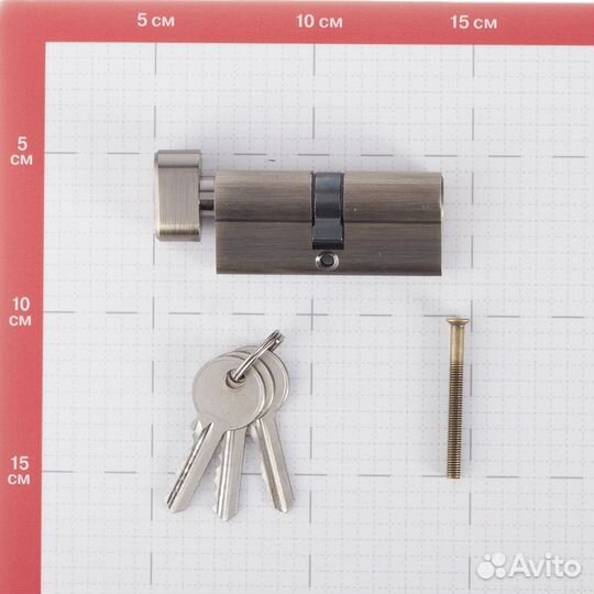 Цилиндр 70 (35х35) мм ключ/вертушка античная бронз