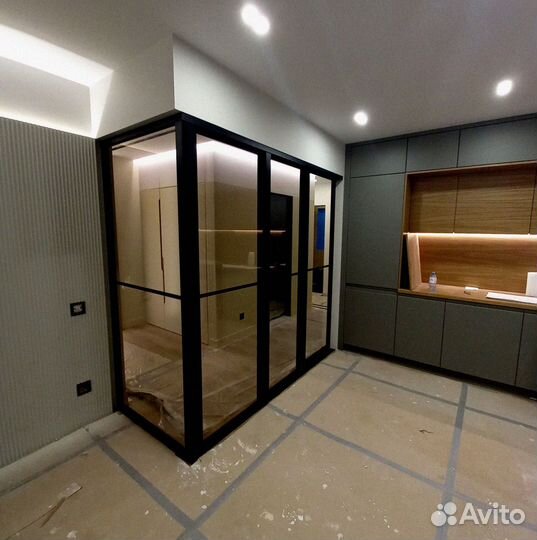 Алюминиевые перегородки со стеклом