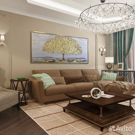 Картина маслом золотое дерево