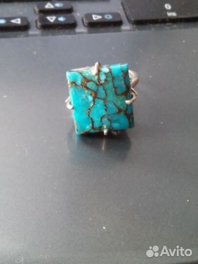 Серебряное кольцо с эйлатским камнем. Винтаж