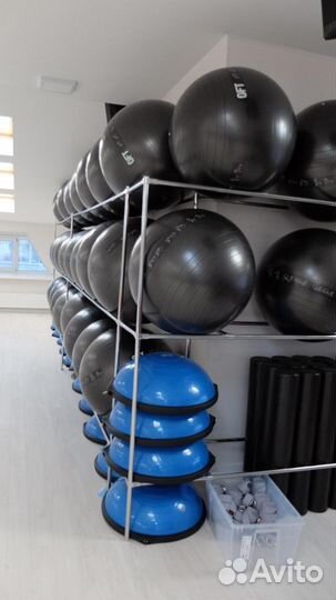 Полусфера гимнастическая надувная R2 с эспандерами