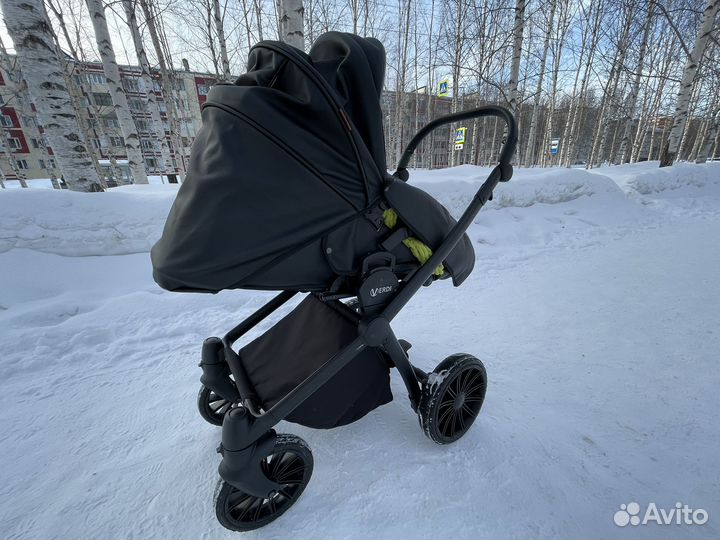 Коляска verdi sonic soft 3 в 1 чёрного цвета