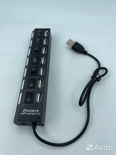 USB Hub разветвитель на 7 USB с выключателями