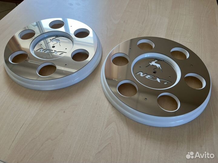 Колпаки белые газель нержавейка хром