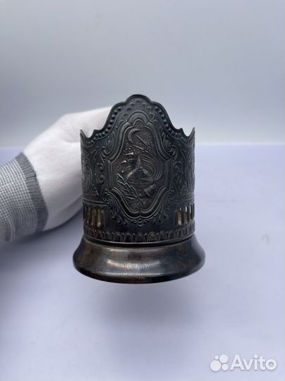 Подстаканник СССР мельхиор Космос