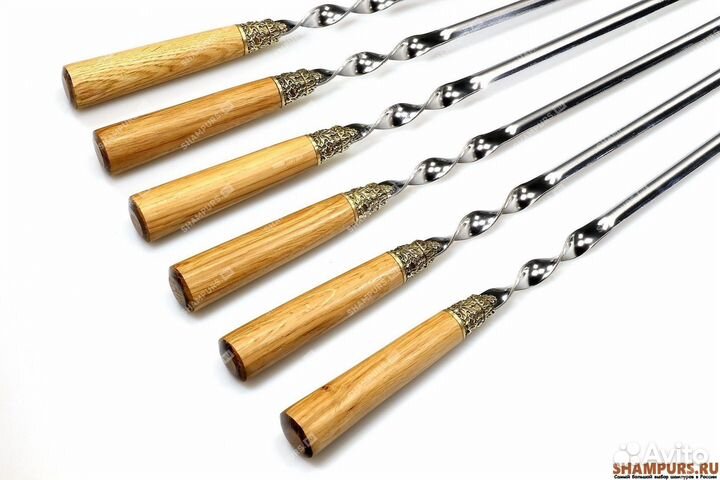 Набор шампуров без чехла - Натуральный дуб