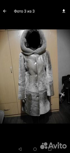 Шуба мутоновая с капюшоном