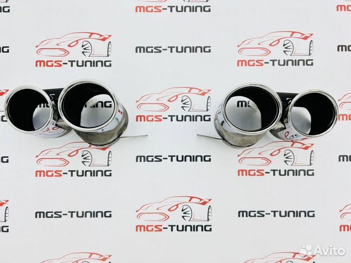 Насадки на выхлоп Audi Q8 двойные хром Стиль SQ8