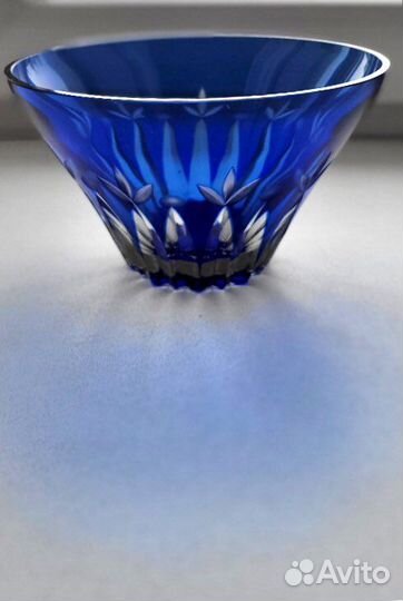 Вазочка конфетница салатница винтаж кобальт хруста
