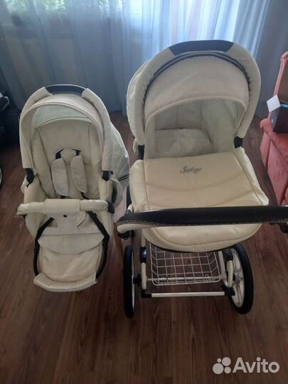 Коляска 2 в 1 indigo эко кожа