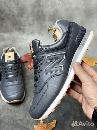 Мужские Кроссовки New Balance 574 кожаные