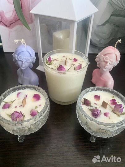 Свечи из соевого воска, ручной работы