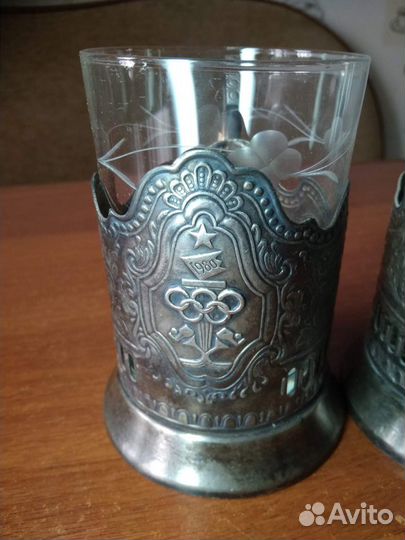 Подстаканники олимпийские со стаканами