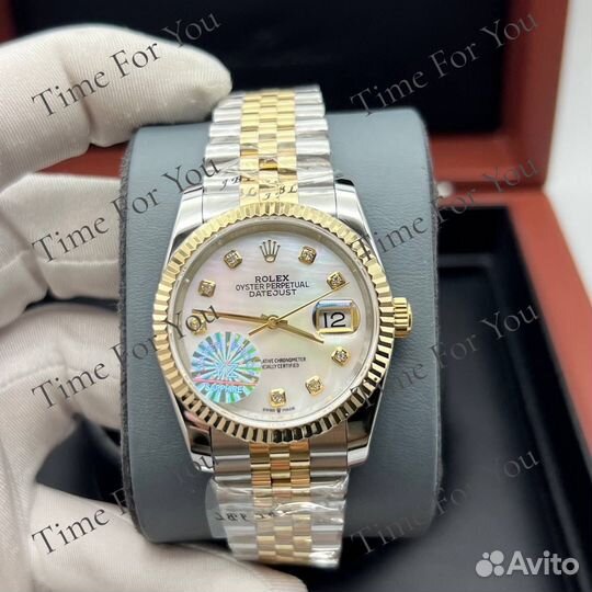 Часы женские перламутр Rolex Datejust 36 мм