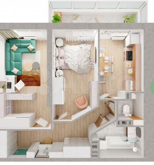 2-к. квартира, 58 м², 2/25 эт.