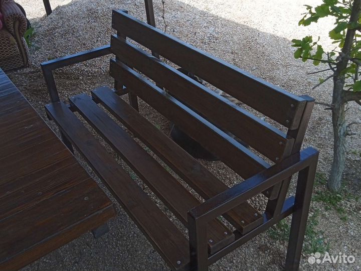 Скамейка мет. профиль дерево сосна