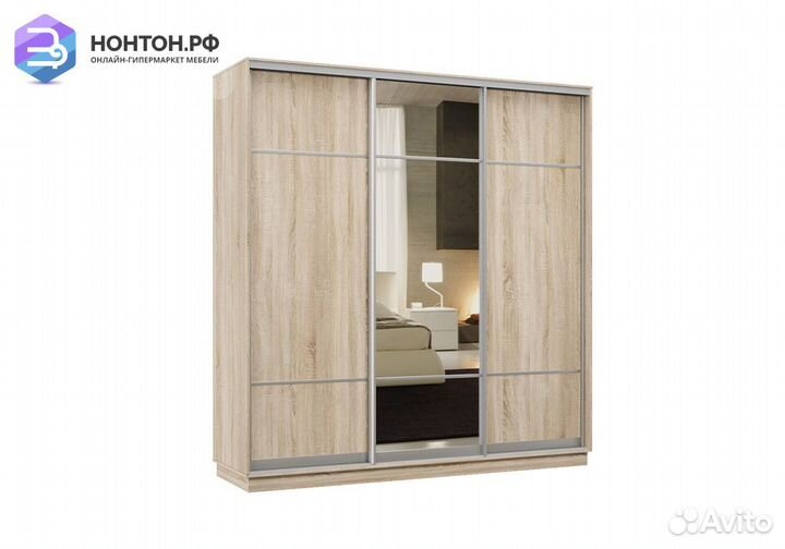 Шкаф-купе трёхдверный Дана с 1 зеркалом дуб сонома