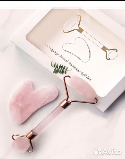 Массажер для лица/роллер и скребок