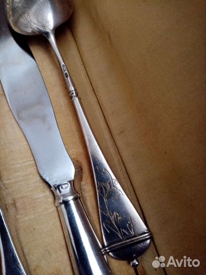 Серебро 84проба Вилка Ложка Нож