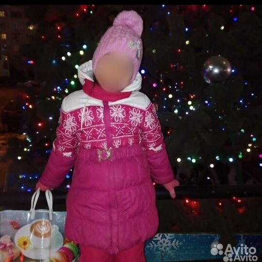 Куртка теплая детская зимняя для девочки. Рост 116